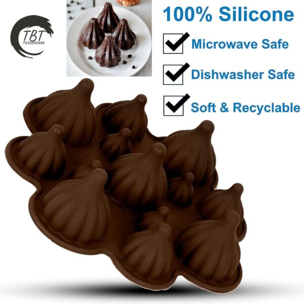 13 Cavity Big & Small Silicone Modak Shape Chocolate Mold - Image 3
