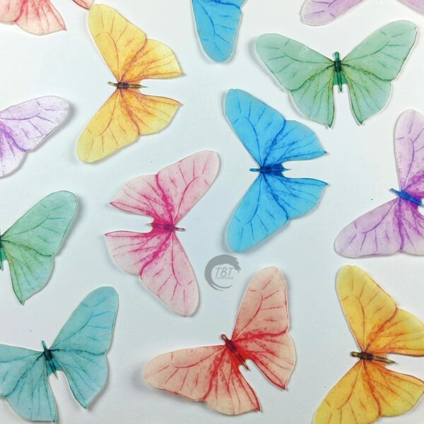 Pastel Color Big Size Edible Pre-Cut Butterfly Wafer Paper - Image 3