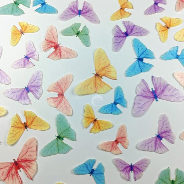 Pastel Color Small Size Edible Pre-Cut Butterfly Wafer Paper - Image 2