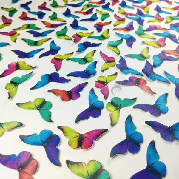 Rainbow Color Butterfly Edible Pre-Cut Wafer Paper - Image 4