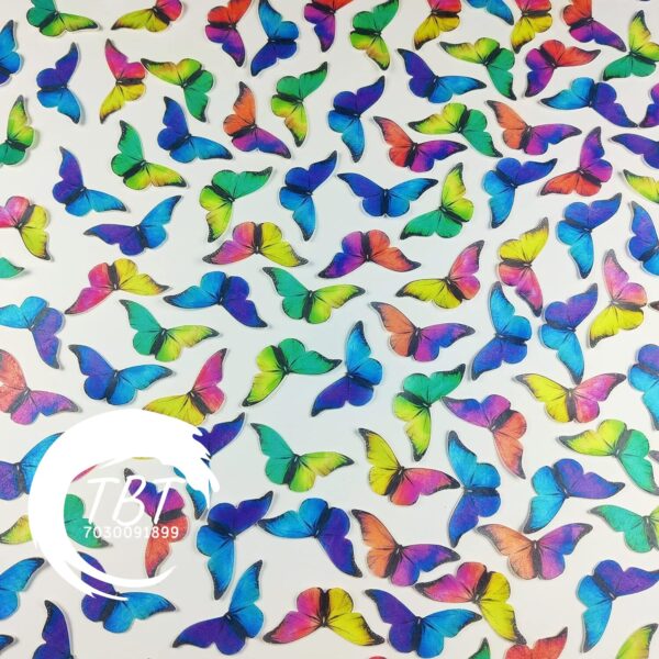 Rainbow Color Butterfly Edible Pre-Cut Wafer Paper - Image 3