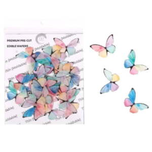 rainbow-color-small-edible-pre-cut-butterfly-wafer-paper
