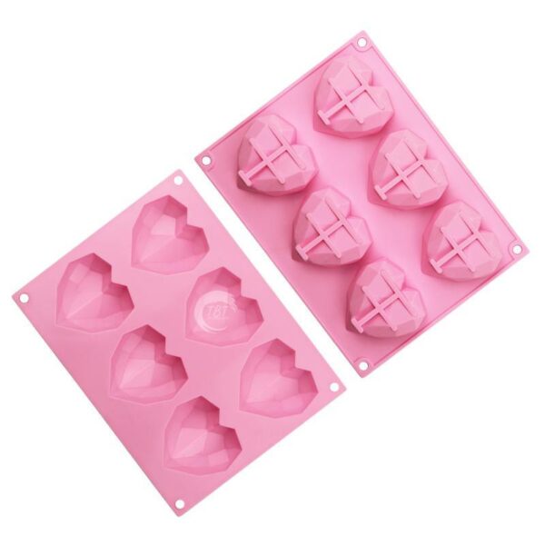 6 Cavity Heart Shape 3D Silicone Mold - Image 4