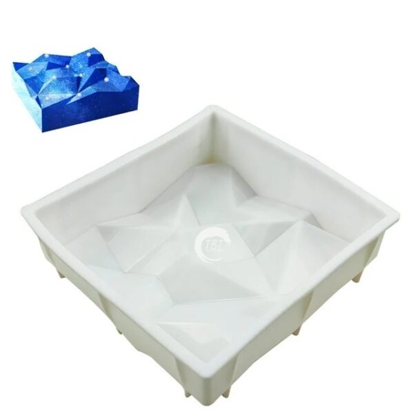 Square Irregularity 3D Diamond Shaped Silicone Cake Mold - Image 4