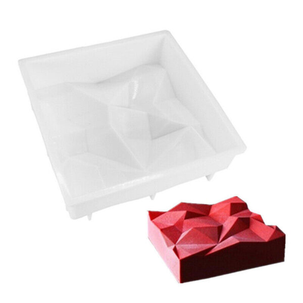 Square Irregularity 3D Diamond Shaped Silicone Cake Mold - Image 2