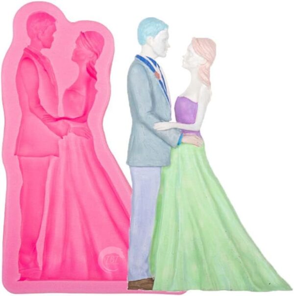Bride and Groom Wedding Couple Silicone Fondant Mold - Image 5