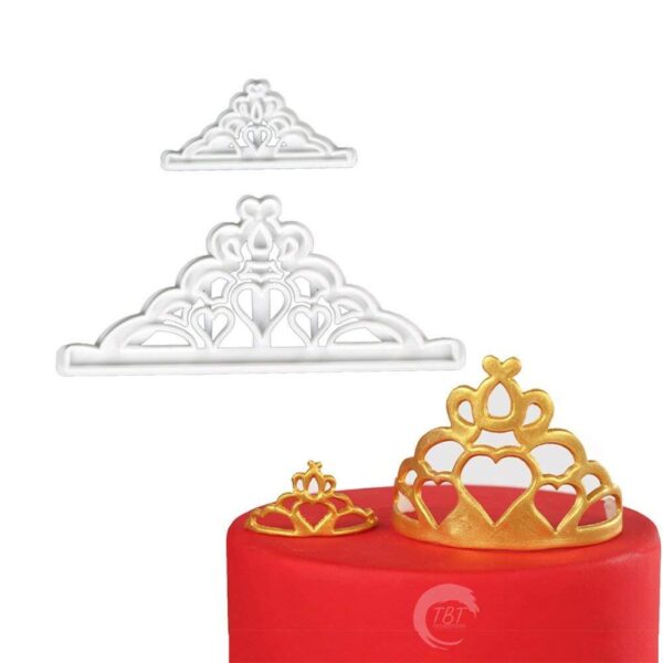 2 Piece Crown Fondant Plastic Cutter Mold - Image 3