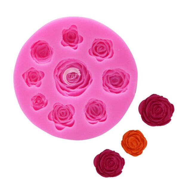 9 Cavity Rose Silicone Fondant Mold - Image 3