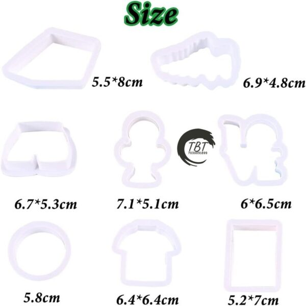 8 Pcs Football Cookie And Fondant Cutter - Image 2