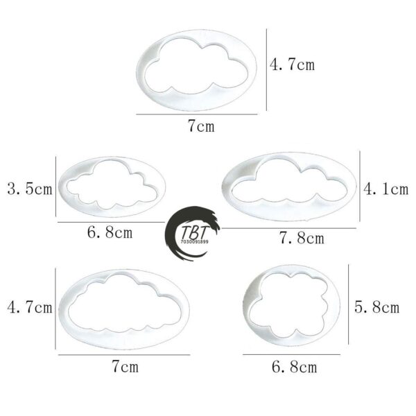 5Pcs Different Flufy Cloud Cutters - Image 2