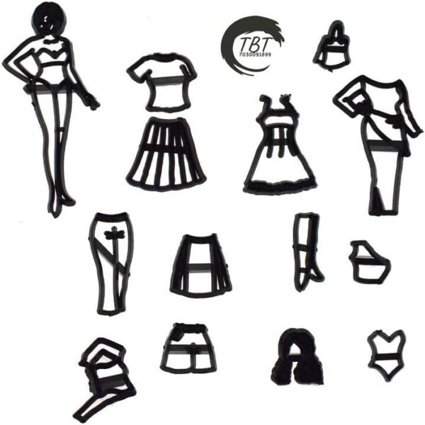Fashion Girl Silhouette Fondant And Cookie Cutter Set - Image 6