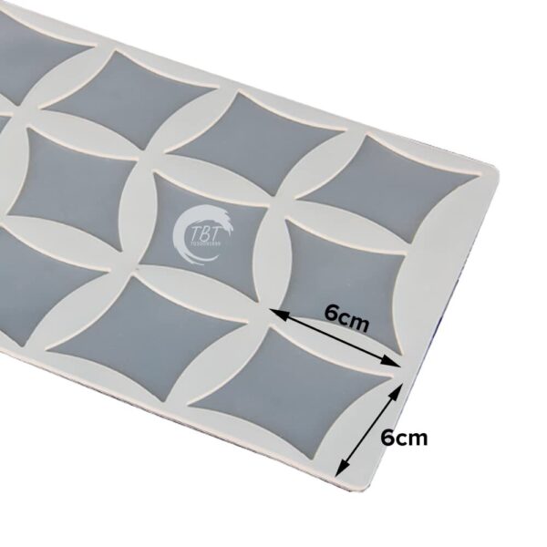 Square Diamond Shape Silicone Chocolate Garnishing Sheet Mold - Image 3
