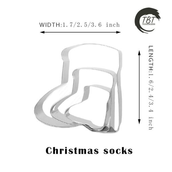 3Pcs Christmas Stocking Cookie Cutter - Image 2