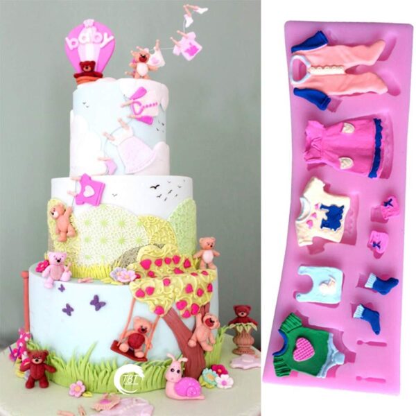 3D Baby Clothes Silicone Fondant Mold - Image 2