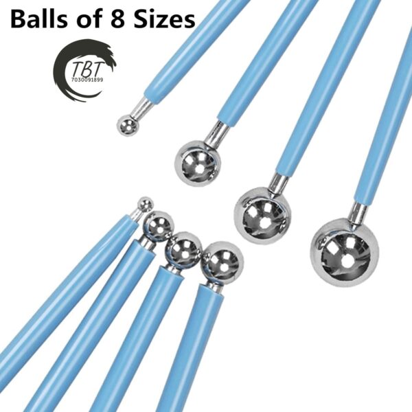 4 Pcs Modelling Ball for Fondant Cake Flower Decorating Tools - Image 3