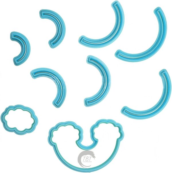 9 Pieces Rainbow and Cloud Fondant And Cookie Cutter Set - Image 3