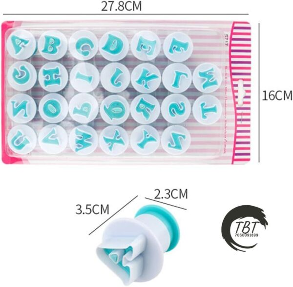 26 Pcs Alphabet Letters Plunger Fondant Cookie Cutter - Image 8