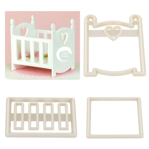 3 Pcs Baby Cot Fondant Cutter Set - Image 2
