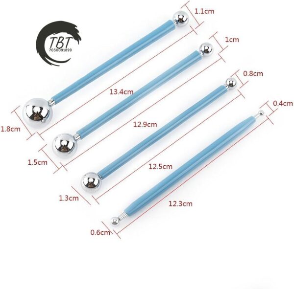 4 Pcs Modelling Ball for Fondant Cake Flower Decorating Tools - Image 4