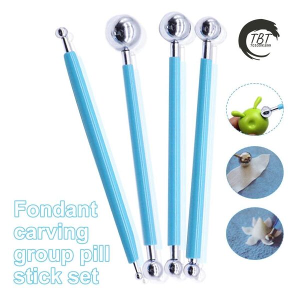 4 Pcs Modelling Ball for Fondant Cake Flower Decorating Tools - Image 5