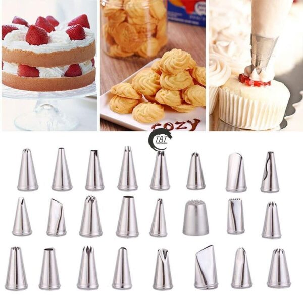 24 Pcs Stainless Steel Piping Nozzle Set - Image 2