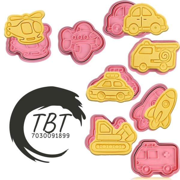 8 Pcs Transportation Vehicle Cookie And Fondant Cutter - Image 3