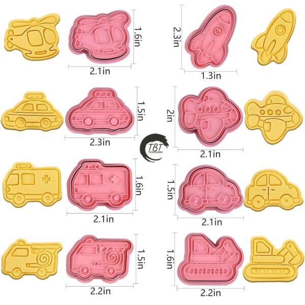 8 Pcs Transportation Vehicle Cookie And Fondant Cutter - Image 2