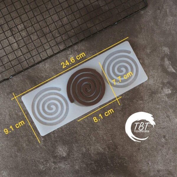 3 Cavity Circle Chakri Silicone Garnishing Sheet - Image 2