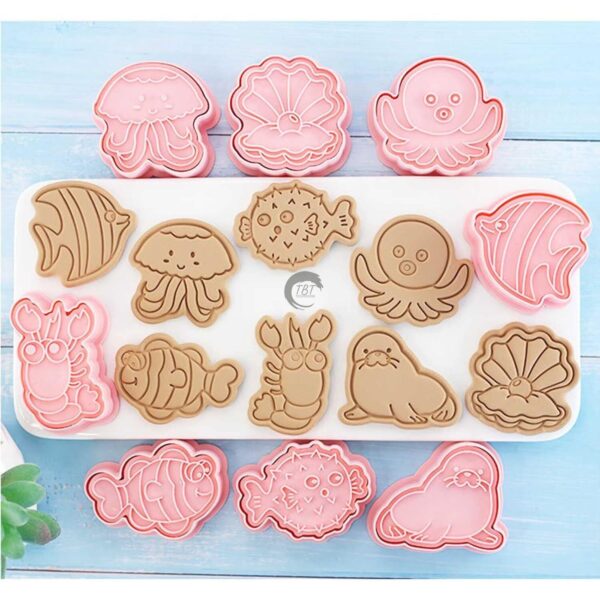 8 Pcs Sea Creatures Cookie And Fondant Cutter - Image 2
