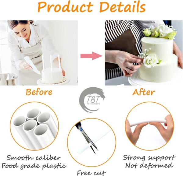 8 Pcs Plastic Tiered Cake Dowels 10MM - Image 2