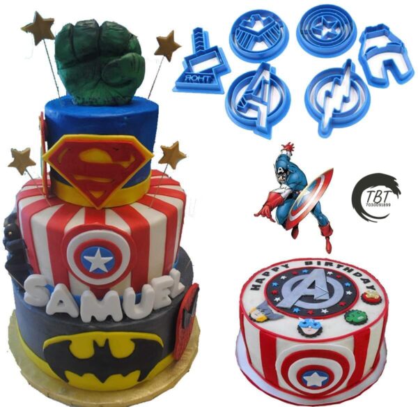 6 Pcs Avengers Theme Cookie And Fondant Cutter - Image 3