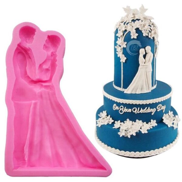 Bride and Groom Wedding Couple Silicone Fondant Mold - Image 3