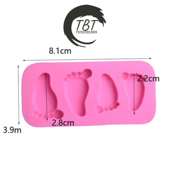 Mini Baby Feet Silicone Fondant Mold - Image 3