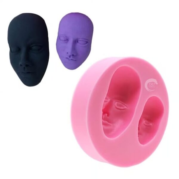 2 Size Human Face Silicone Fondant Mold - Image 2