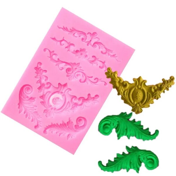 Baroque Vintage Curlicues Silicone Fondant Mold - Image 5