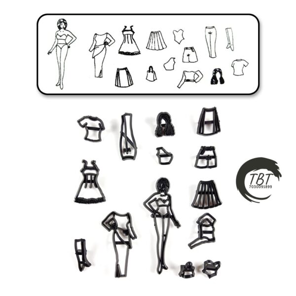 Fashion Girl Silhouette Fondant And Cookie Cutter Set - Image 4