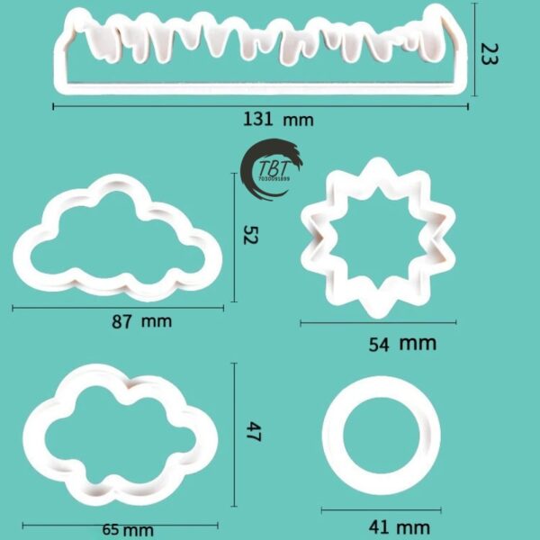 Nature Grass Sun Cloud Cookie And Fondant Cutter Set - Image 2