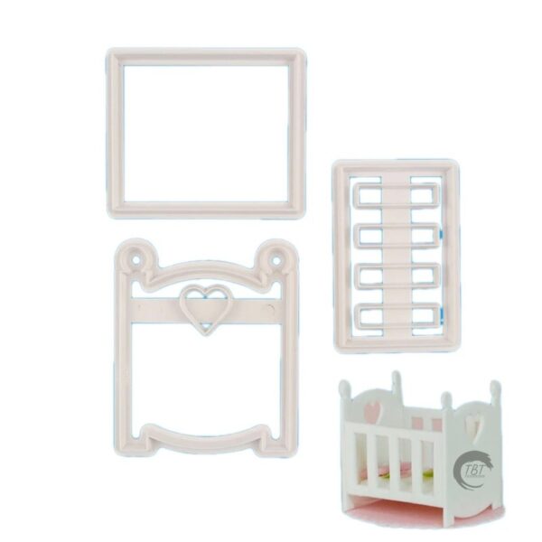 3 Pcs Baby Cot Fondant Cutter Set - Image 3