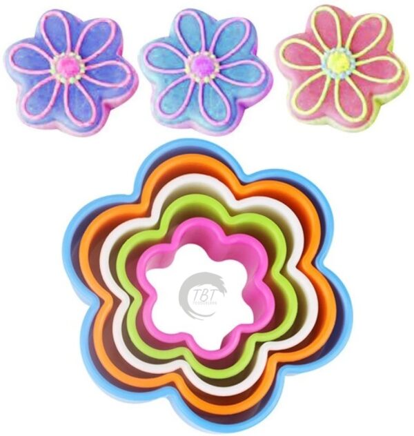 5 Pcs Flower Shape Plastic Cookie Cutter - Image 3