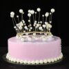 White Pearl Crown Cake Topper - Image 2