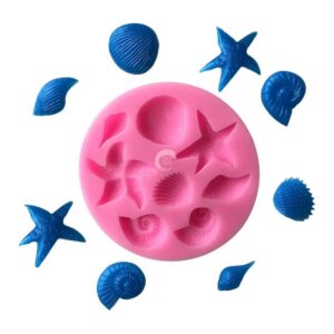 star-fish-and-sea-shell-theme-silicone-fondant-mold
