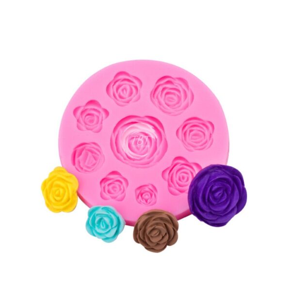 9 Cavity Rose Silicone Fondant Mold - Image 4