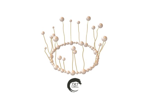 White Pearl Crown Cake Topper - Image 3