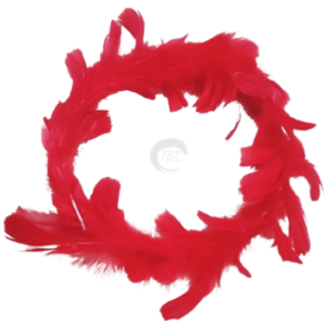 red-round-feather