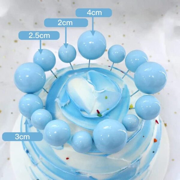 20Pcs Sky Blue Faux Ball Cake Decoration - Image 4