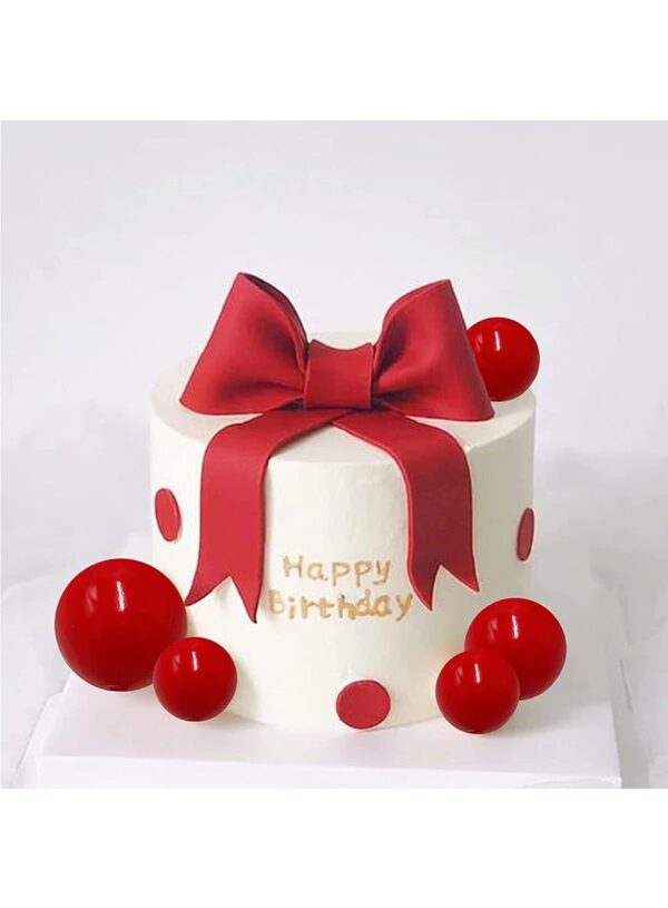 20Pcs Red Faux Ball Cake Decoration - Image 3