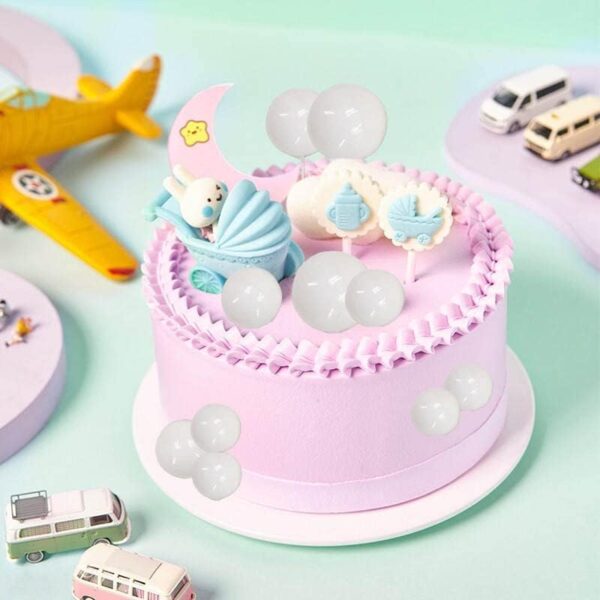 20Pcs White Faux Ball Cake Decoration - Image 2