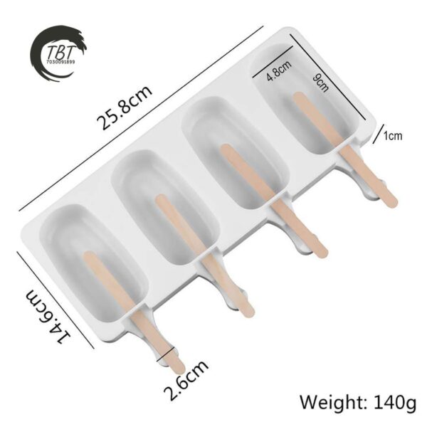 4 Cavity Big Size Silicone Cakesicle Mold - Image 3