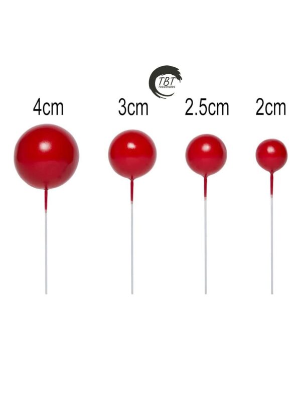 20Pcs Red Faux Ball Cake Decoration - Image 2