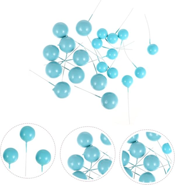 20Pcs Teal Faux Ball Cake Decoration - Image 6